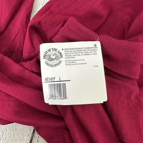 Vintage dead stock fruit of the loom maroon turtleneck men’s large - Picture 4 of 6